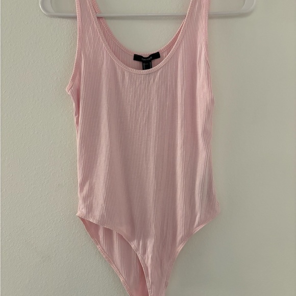 Pink Ribbed Bodysuit - Picture 1 of 2